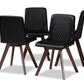 Baxton Studio Pernille Modern Transitional Black Faux Leather Upholstered Walnut Finished 4-Piece Wood Dining Chair Set Set | Modishstore | Dining Chairs - 2