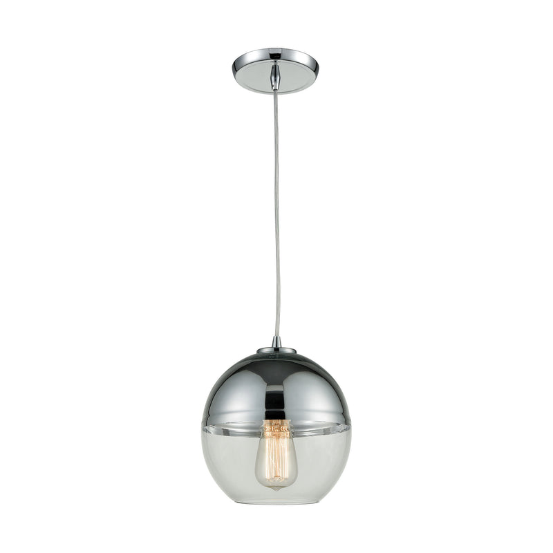 Revelo 1-Light Mini Pendant in Polished Chrome with Clear and Chrome-plated Glass ELK Lighting | Pendant Lamps | Modishstore