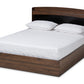 Baxton Studio Christopher Modern and Contemporary Rustic Walnut Brown Finished Wood Queen Size Platform Bed with Shelves | Beds | Modishstore - 4