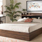 Baxton Studio Christopher Modern and Contemporary Rustic Walnut Brown Finished Wood Queen Size Platform Bed with Shelves | Beds | Modishstore