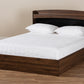 Baxton Studio Christopher Modern and Contemporary Rustic Walnut Brown Finished Wood Queen Size Platform Bed with Shelves | Beds | Modishstore - 6