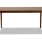 baxton studio eveline modern and contemporary walnut brown finished rectangular wood dining table | Modish Furniture Store-3