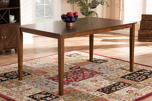 Baxton Studio Eveline Modern and Contemporary Walnut Brown Finished Rectangular Wood Dining Table | Modishstore | Dining Tables