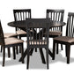 baxton studio lore modern and contemporary sand fabric upholstered and dark brown finished wood 7 piece dining set | Modish Furniture Store-2