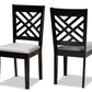 Baxton Studio Caron Modern and Contemporary Grey Fabric Upholstered Espresso Brown Finished Wood 2-Piece Dining Chair Set Set | Modishstore | Dining Chairs - 4