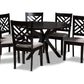 baxton studio norah modern and contemporary grey fabric upholstered and dark brown finished wood 7 piece dining set | Modish Furniture Store-2
