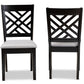 Baxton Studio Caron Modern and Contemporary Grey Fabric Upholstered Espresso Brown Finished Wood 2-Piece Dining Chair Set Set | Modishstore | Dining Chairs - 3