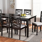 Baxton Studio Lanier Modern and Contemporary Grey Fabric Upholstered and Dark Brown Finished Wood 7-Piece Dining Set | Modishstore | Dining Sets
