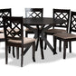 baxton studio jana modern and contemporary sand fabric upholstered and dark brown finished wood 7 piece dining set | Modish Furniture Store-2