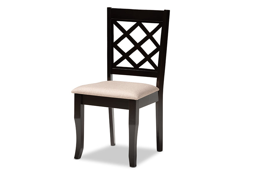 baxton studio jana modern and contemporary sand fabric upholstered and dark brown finished wood 7 piece dining set | Modish Furniture Store-3