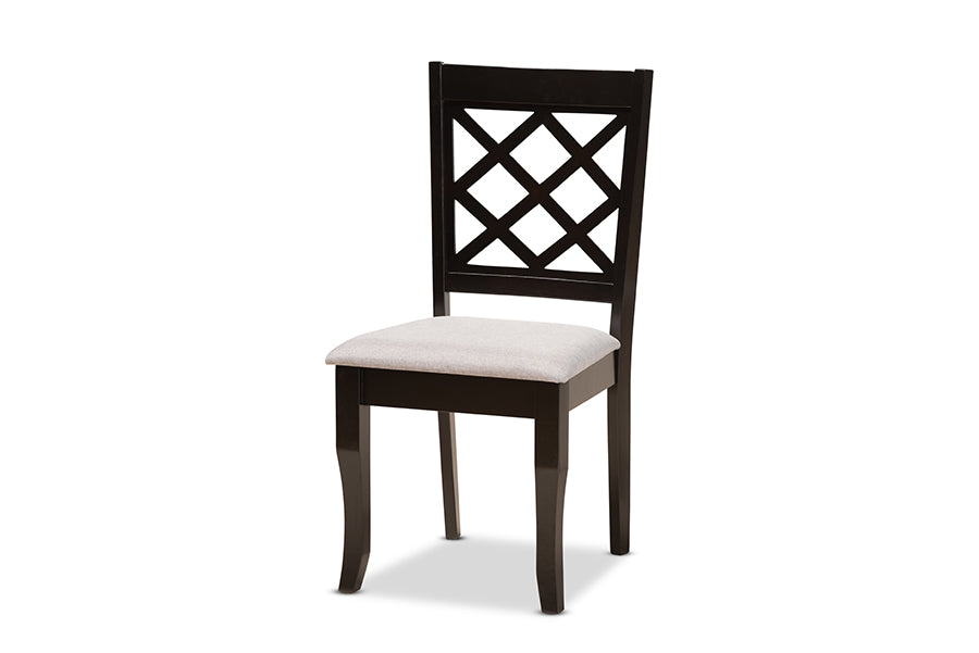 Baxton Studio Verner Modern and Contemporary Grey Fabric Upholstered and Dark Brown Finished Wood  7-Piece Dining Set | Dining Sets | Modishstore - 6