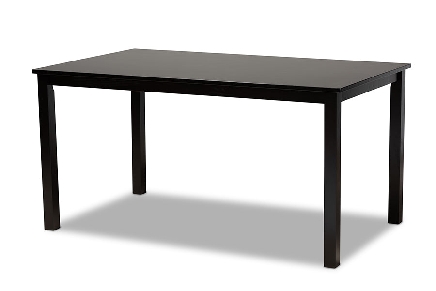 Baxton Studio Verner Modern and Contemporary Grey Fabric Upholstered and Dark Brown Finished Wood  7-Piece Dining Set | Dining Sets | Modishstore - 7