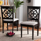 Baxton Studio Renaud Modern and Contemporary Grey Fabric Upholstered and Dark Brown Finished Wood 2-Piece Dining Chair Set | Modishstore | Dining Chairs