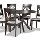 baxton studio jessie modern and contemporary grey fabric upholstered and dark brown finished wood 7 piece dining set | Modish Furniture Store-2