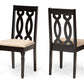 Baxton Studio Cherese Modern and Contemporary Sand Fabric Upholstered and Dark Brown Finished Wood 2-Piece Dining Chair Set | Modishstore | Dining Chairs - 4