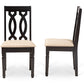 Baxton Studio Cherese Modern and Contemporary Sand Fabric Upholstered and Dark Brown Finished Wood 2-Piece Dining Chair Set | Modishstore | Dining Chairs - 2