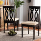 Baxton Studio Cherese Modern and Contemporary Sand Fabric Upholstered and Dark Brown Finished Wood 2-Piece Dining Chair Set | Modishstore | Dining Chairs