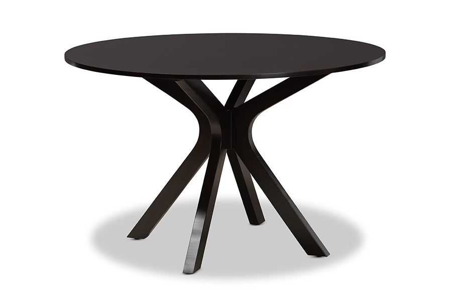 Baxton Studio Callie Modern and Contemporary Grey Fabric Upholstered and Dark Brown Finished Wood 7-Piece Dining Set | Dining Sets | Modishstore - 8