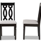 Baxton Studio Cherese Modern and Contemporary Grey Fabric Upholstered and Dark Brown Finished Wood 2-Piece Dining Chair Set | Dining Chairs | Modishstore - 5