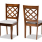 Baxton Studio Verner Modern and Contemporary Grey Fabric Upholstered Walnut Finished Wood 2-Piece Dining Chair Set | Modishstore | Dining Chairs - 4