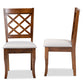 Baxton Studio Verner Modern and Contemporary Grey Fabric Upholstered Walnut Finished Wood 2-Piece Dining Chair Set | Modishstore | Dining Chairs - 2