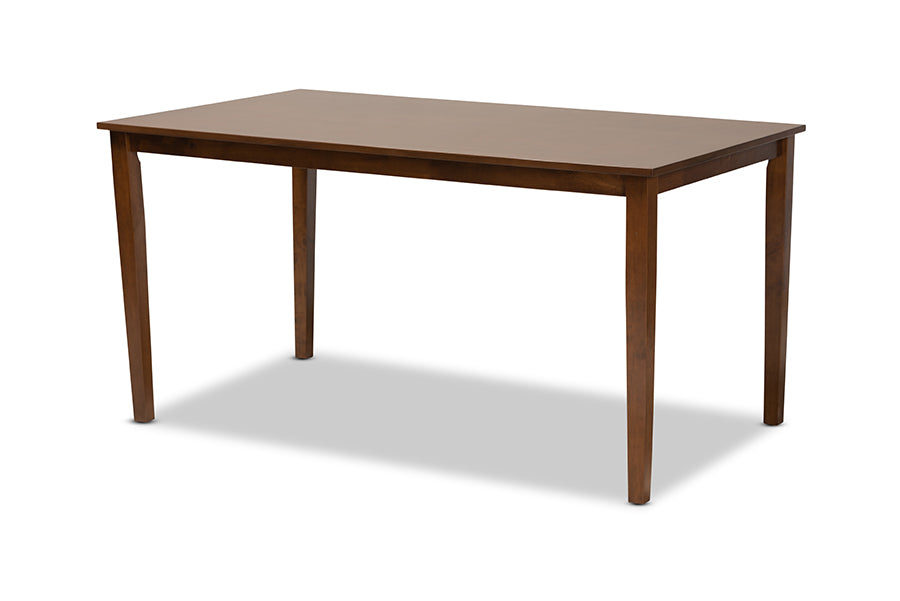 Baxton Studio Mael Modern and Contemporary Grey Fabric Upholstered and Walnut Brown Finished Wood 7-Piece Dining Set | Dining Sets | Modishstore - 14