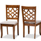 Baxton Studio Mael Modern and Contemporary Grey Fabric Upholstered and Walnut Brown Finished Wood 2-Piece Dining Chair Set | Dining Chairs | Modishstore - 5