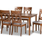 baxton studio lucie modern and contemporary grey fabric upholstered and walnut brown finished wood 7 piece dining set | Modish Furniture Store-2