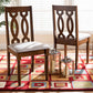 Baxton Studio Cherese Modern and Contemporary Grey Fabric Upholstered and Walnut Brown Finished Wood 2-Piece Dining Chair Set | Dining Chairs | Modishstore