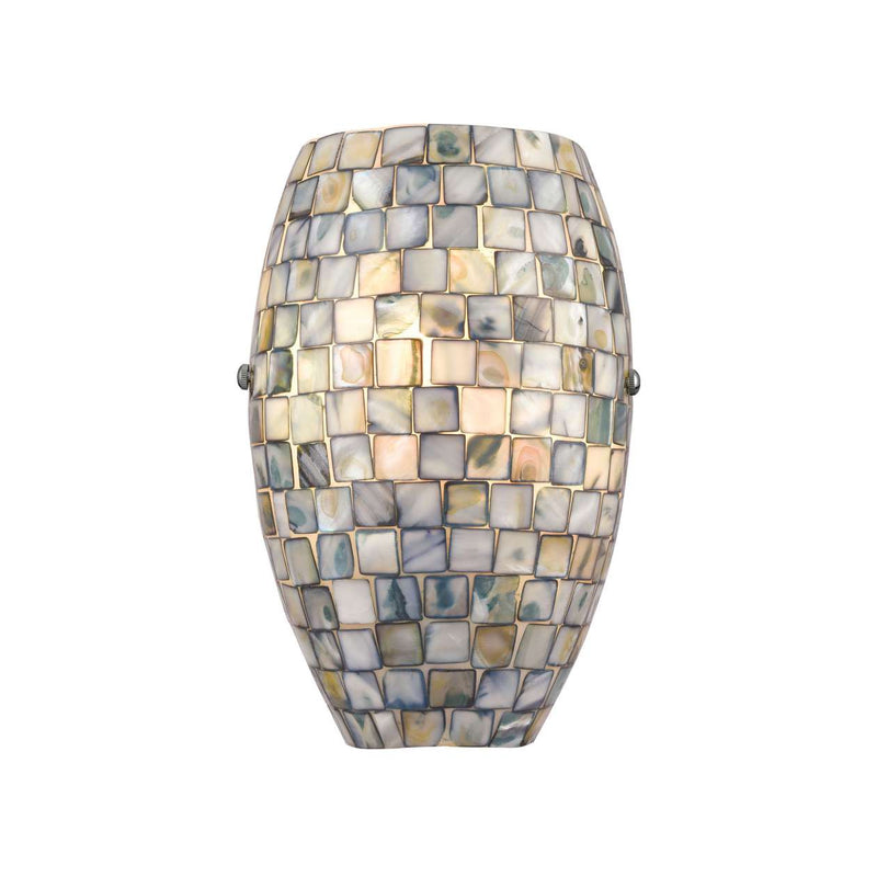 Capri 1-Light Sconce in Satin Nickel with Glass/Gray Capiz Shells ELK Lighting | Sconces | Modishstore