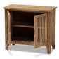 baxton studio clement rustic transitional medium oak finished 2 door wood spindle accent storage cabinet | Modish Furniture Store-3