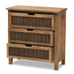 Baxton Studio Clement Rustic Transitional Medium Oak Finished 3-Drawer Wood Spindle Storage Cabinet | Cabinets | Modishstore - 8
