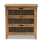 Baxton Studio Clement Rustic Transitional Medium Oak Finished 3-Drawer Wood Spindle Storage Cabinet | Cabinets | Modishstore - 7