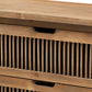 Baxton Studio Clement Rustic Transitional Medium Oak Finished 3-Drawer Wood Spindle Storage Cabinet | Cabinets | Modishstore - 5