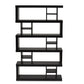 baxton studio dora modern and contemporary dark brown finished wood 5 tier geometric bookshelf | Modish Furniture Store-3