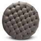 baxton studio sasha glam and luxe grey velvet fabric upholstered gold finished round cocktail ottoman | Modish Furniture Store-3