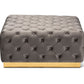 baxton studio verene glam and luxe grey velvet fabric upholstered gold finished square cocktail ottoman | Modish Furniture Store-3
