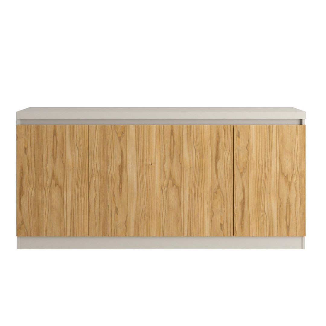 Manhattan Comfort Viennese 62.99 Sideboard with 6 Shelves in Cinnamon and Off White | Sideboards | Modishstore