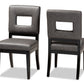 Baxton Studio Faustino Modern and Contemporary Grey Faux Leather Upholstered Black Finished Wood 2-Piece Dining Chair Set | Modishstore | Dining Chairs - 4