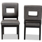 Baxton Studio Faustino Modern and Contemporary Grey Faux Leather Upholstered Black Finished Wood 2-Piece Dining Chair Set | Modishstore | Dining Chairs - 3