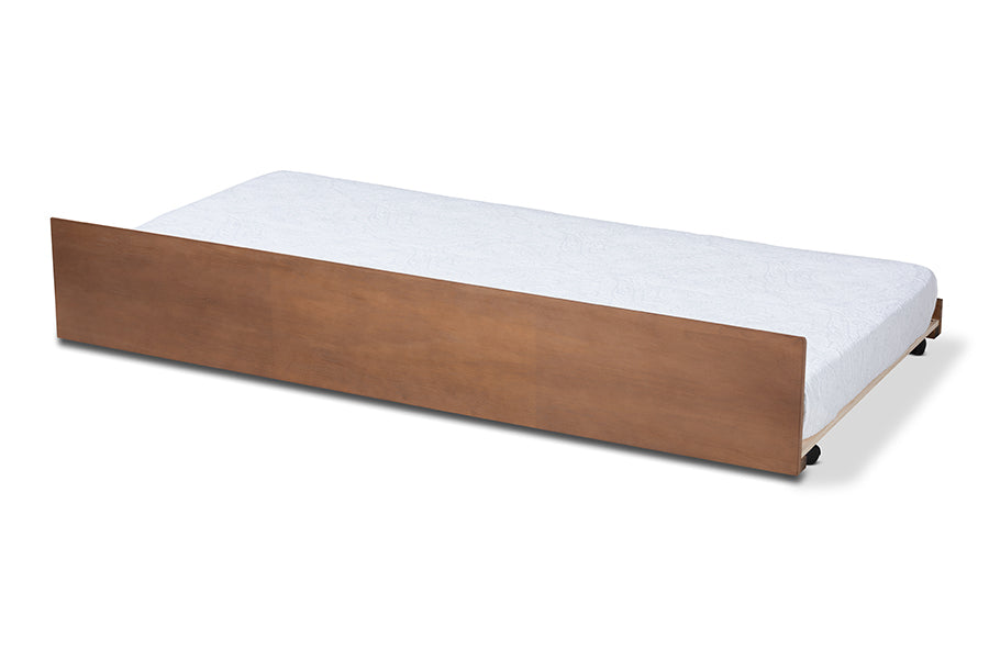 baxton studio toveli modern and contemporary ash walnut finished twin size trundle bed | Modish Furniture Store-2