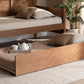 Baxton Studio Toveli Modern and Contemporary Ash Walnut Finished Twin Size Trundle Bed | Modishstore | Beds