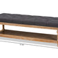 Baxton Studio Linda Modern and Rustic Charcoal Linen Fabric Upholstered and Greywashed Wood Storage Bench | Benches | Modishstore - 7