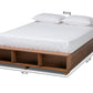 Baxton Studio Arthur Modern Rustic Ash Walnut Brown Finished Wood King Size Platform Bed with Built-In Shelves | Beds | Modishstore - 7
