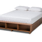 Baxton Studio Arthur Modern Rustic Ash Walnut Brown Finished Wood Queen Size Platform Bed with Built-In Shelves | Beds | Modishstore - 6