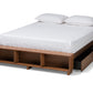 Baxton Studio Arthur Modern Rustic Ash Walnut Brown Finished Wood Queen Size Platform Bed with Built-In Shelves | Beds | Modishstore - 5