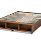 Baxton Studio Arthur Modern Rustic Ash Walnut Brown Finished Wood Queen Size Platform Bed with Built-In Shelves | Beds | Modishstore - 7