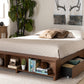 Baxton Studio Arthur Modern Rustic Ash Walnut Brown Finished Wood King Size Platform Bed with Built-In Shelves | Beds | Modishstore - 2
