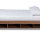 Baxton Studio Anders Traditional and Rustic Ash Walnut Brown Finished Wood Queen Size Platform Storage Bed Frame with Built-In Shelves | Beds | Modishstore - 3