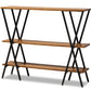 baxton studio norton rustic and industrial walnut brown finished wood and black finished metal console table | Modish Furniture Store-2